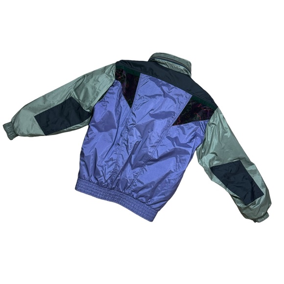 Vintage 80s 90s Orage Patchwork Multi Textured Full Zip Ski Jacket Small - Picture 2 of 15